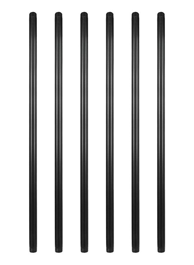 GeilSpace 6 Pack 3/4" × 30" Pre-Cut Black Metal Pipe, Industrial Steel Fits Standard Three Quarters Inch Black Threaded Pipes and Fittings - Vintage DIY Industrial Shelving (3/4" × 30") - Image 1